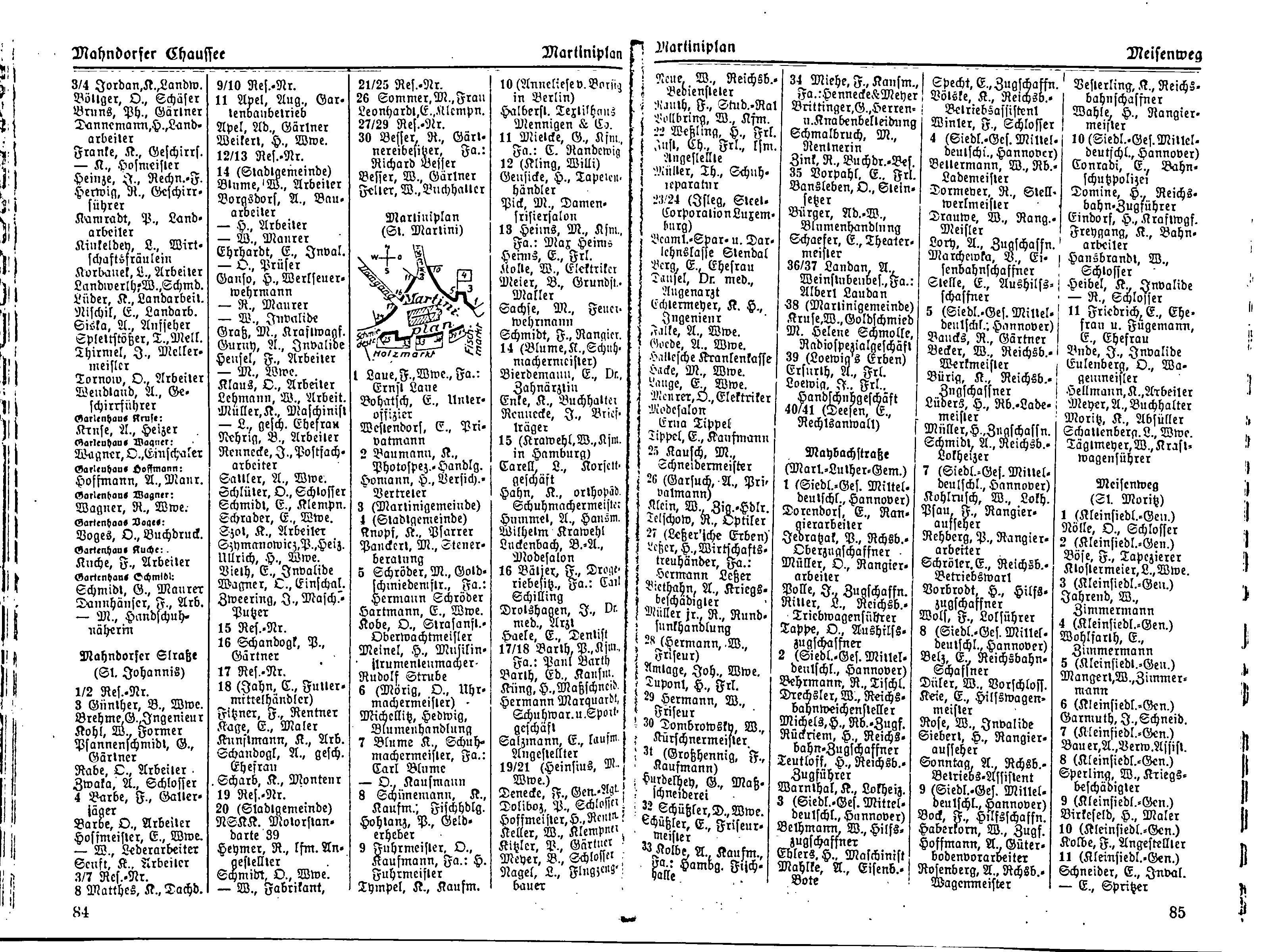 Mennigen & Co. am Martiniplan 10 im Adressbuch von 1940